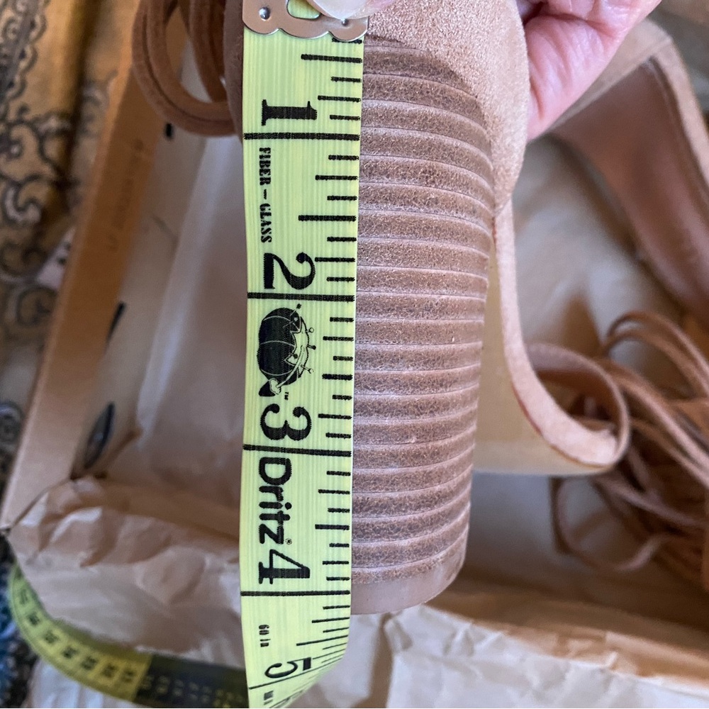 Oasis Tan Suede Heeled Sandals - Picture 11 of 12